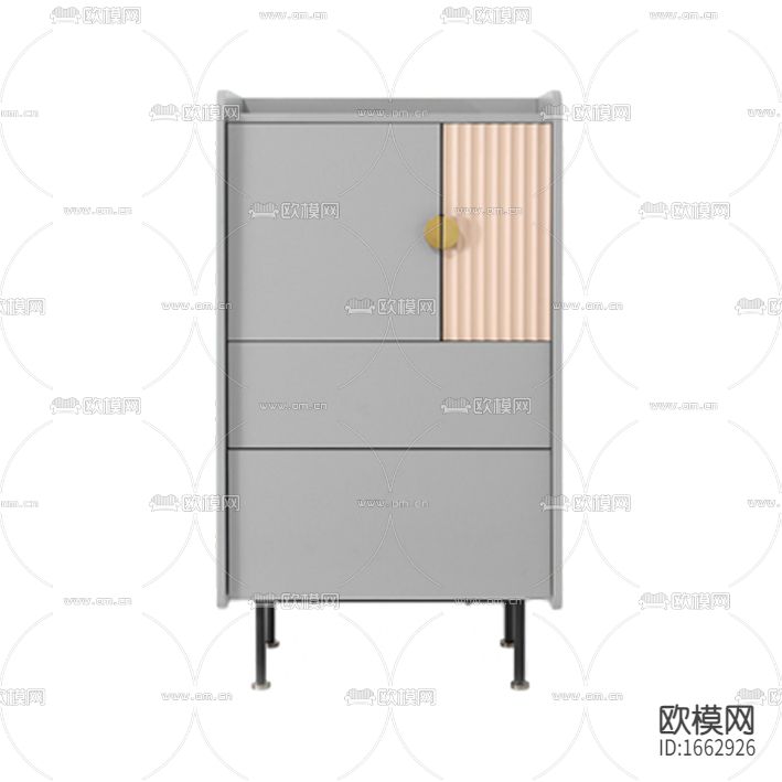 北欧简约实木不锈钢斗柜