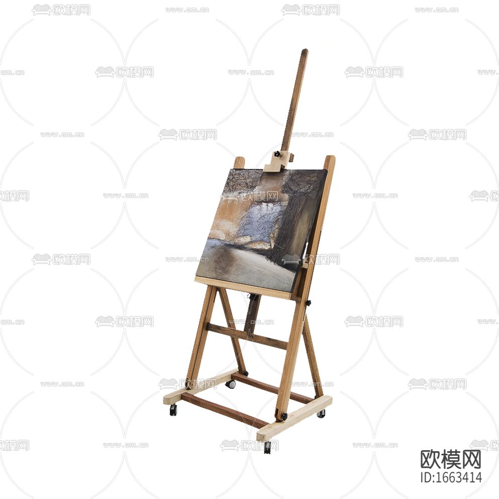 北欧实木画架摆件下载