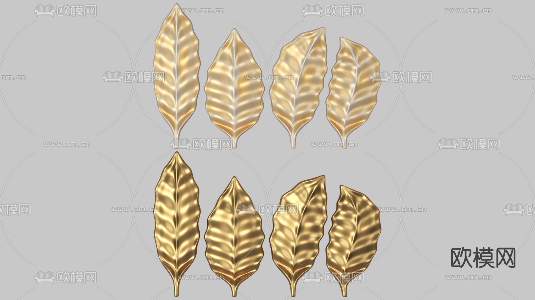 现代叶子挂件免费3d模型下载