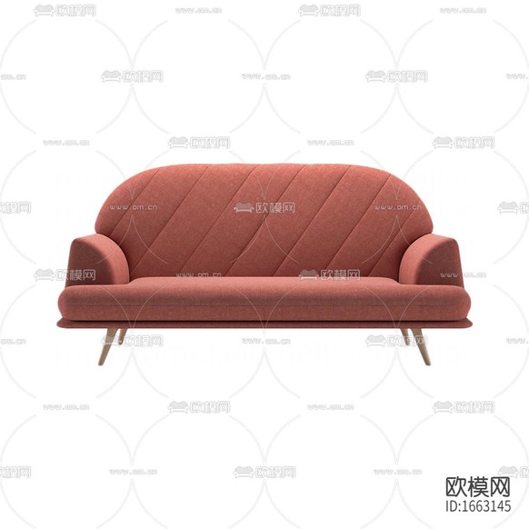 北欧轻奢脏粉色布艺双人沙发下载