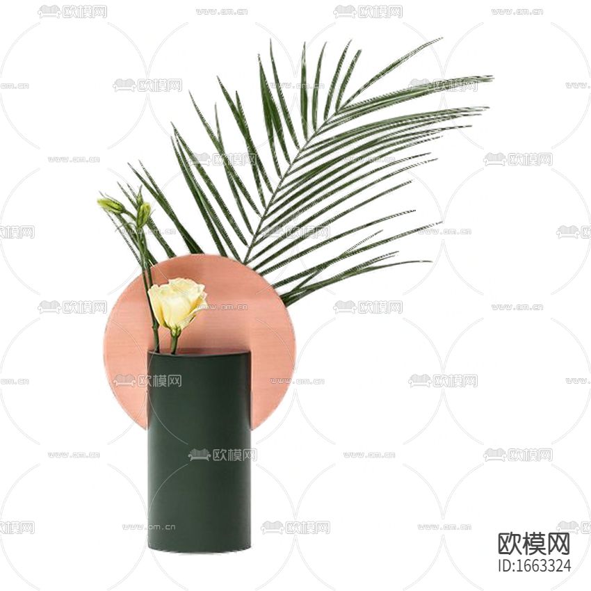 北欧简约创意色彩花瓶摆放绿植下载