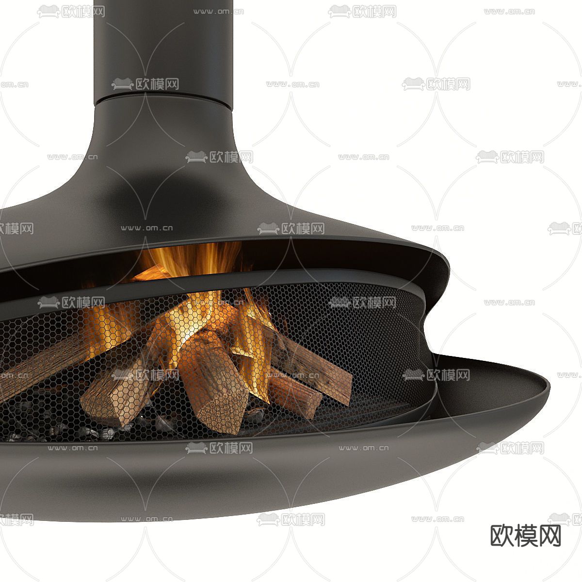 现代壁炉3d模型下载（渲染图3）