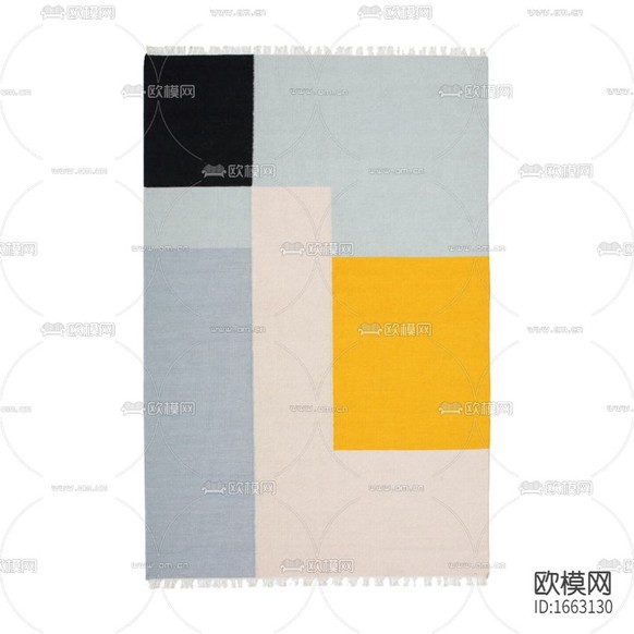 北歐簡約創(chuàng)意幾何色塊布藝地毯下載