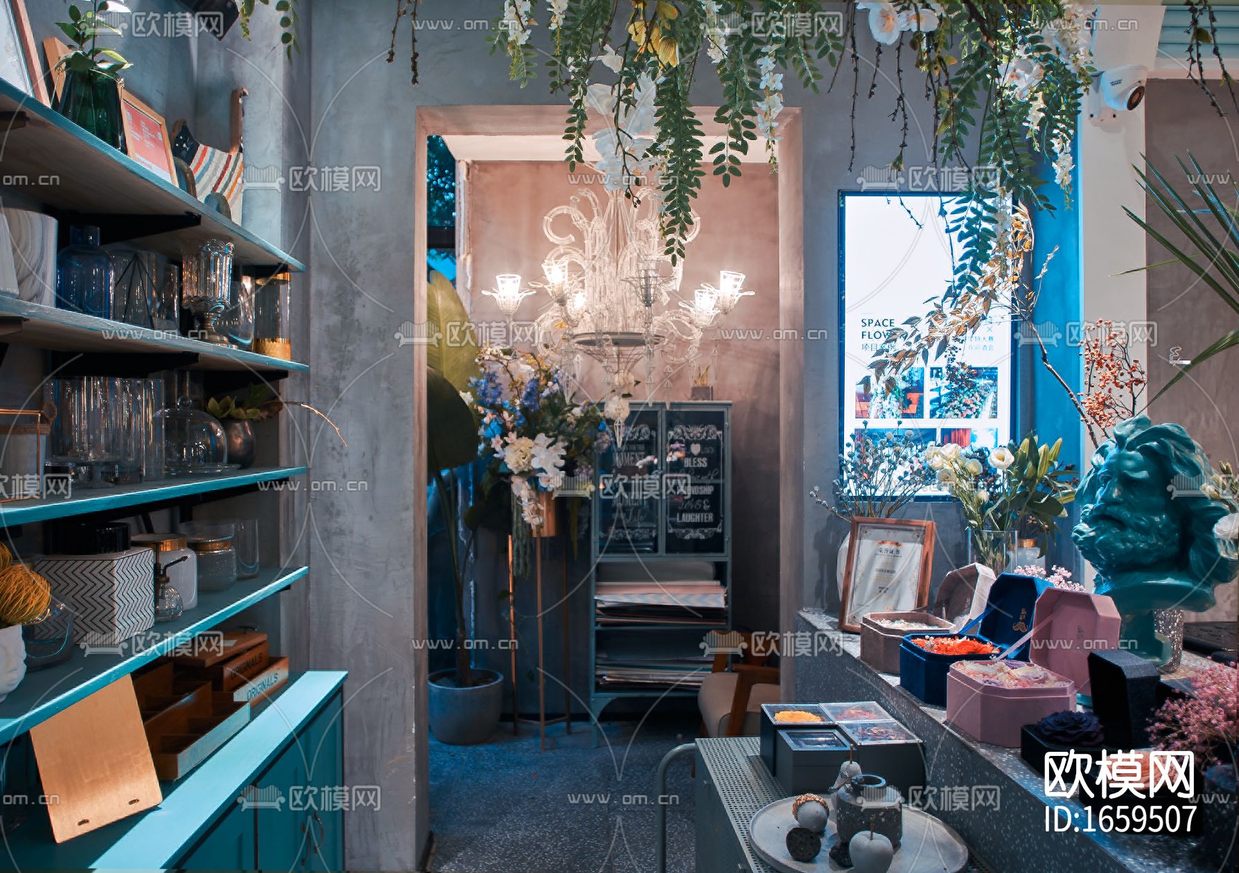 现代主题餐厅CAD施工图下载（渲染图7）