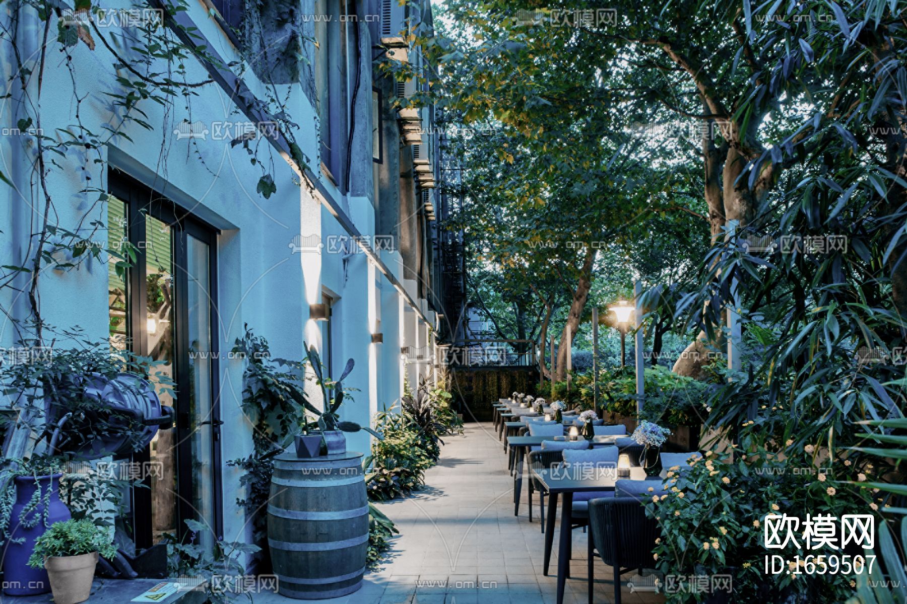 现代主题餐厅CAD施工图下载（渲染图10）