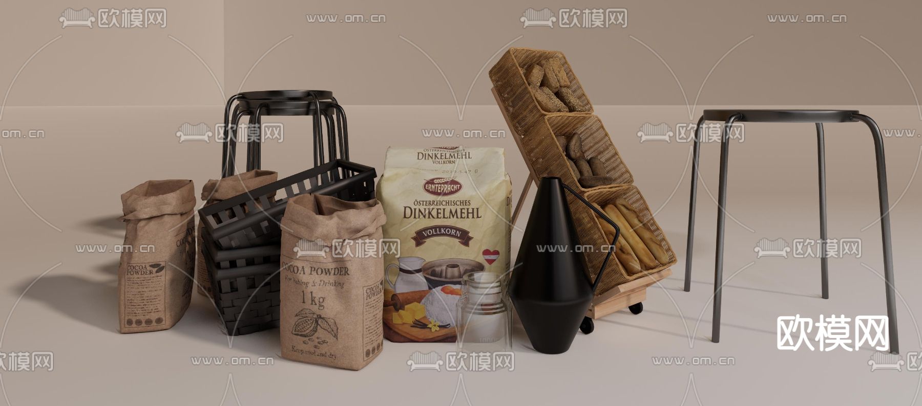 北欧食品su模型下载（渲染图1）