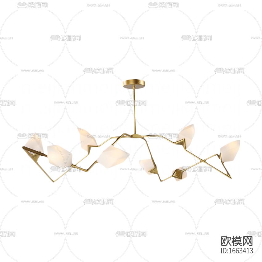 北欧轻奢金属玻璃吊灯下载