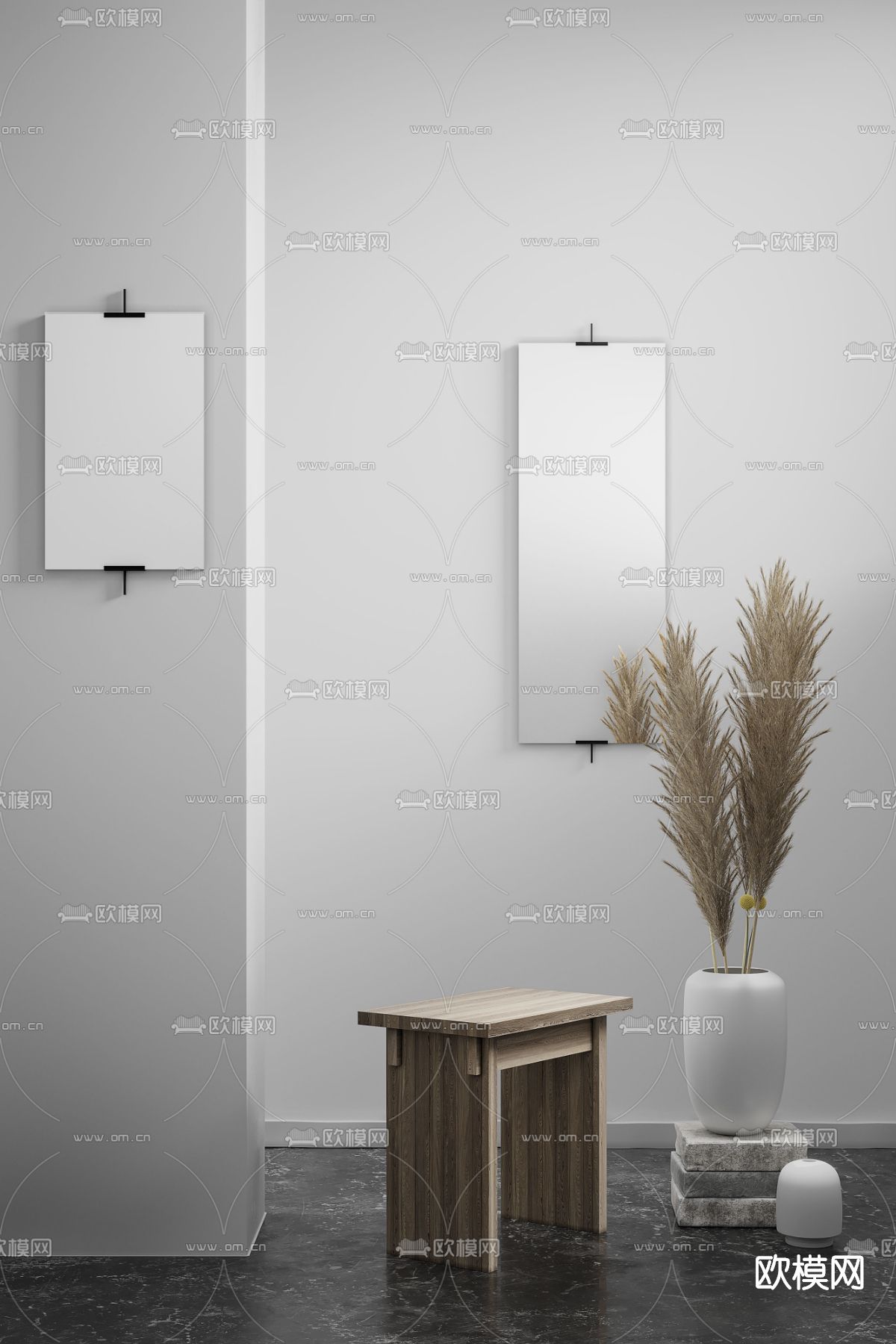 现代木质凳子免费3d模型下载