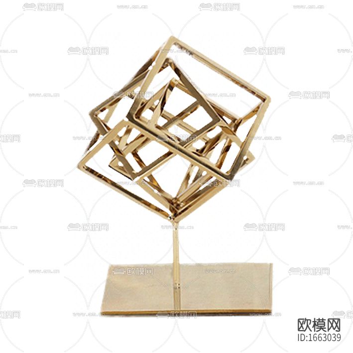 北欧轻奢金色不锈钢摆件