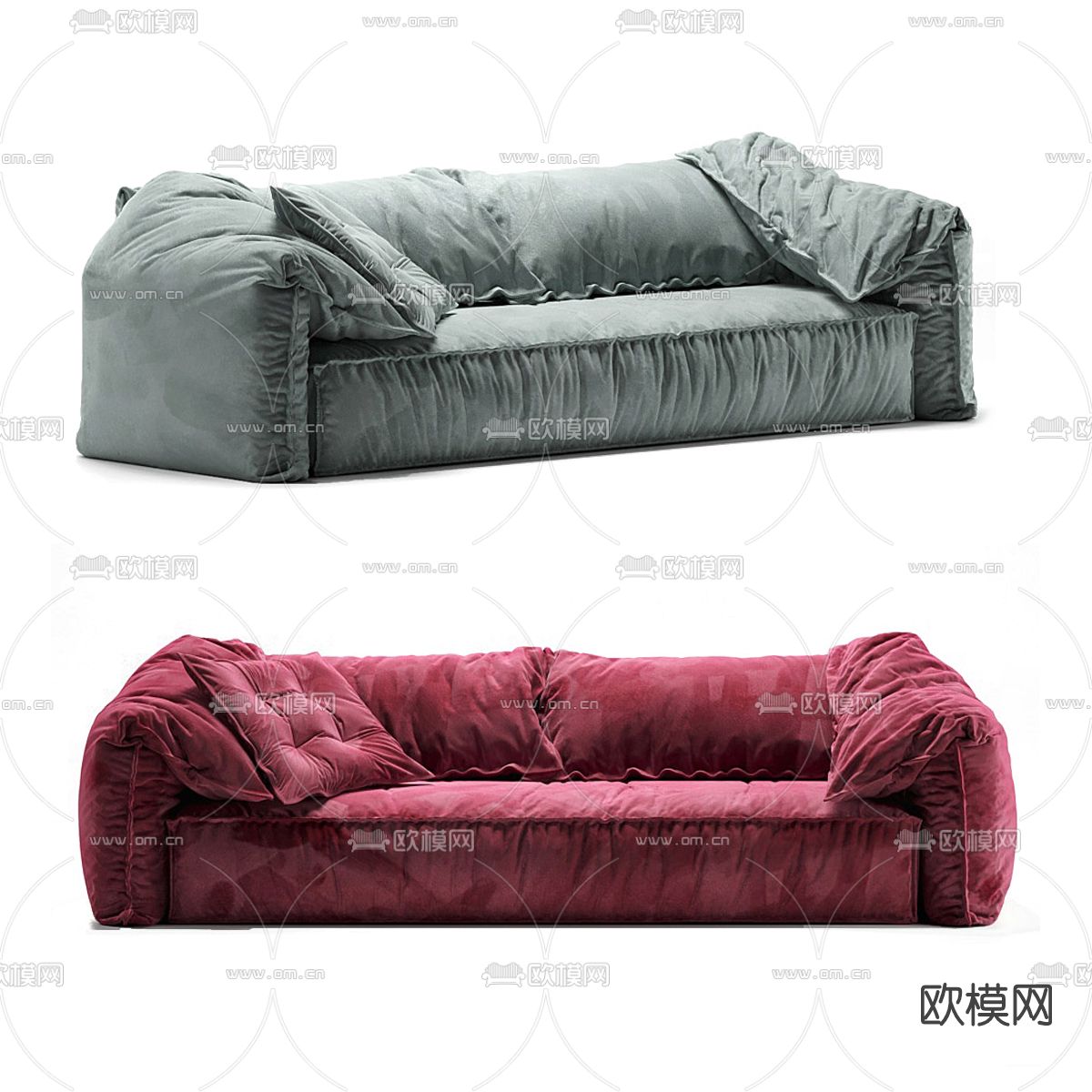 BAXTER 现代布艺双人沙发3d模型下载