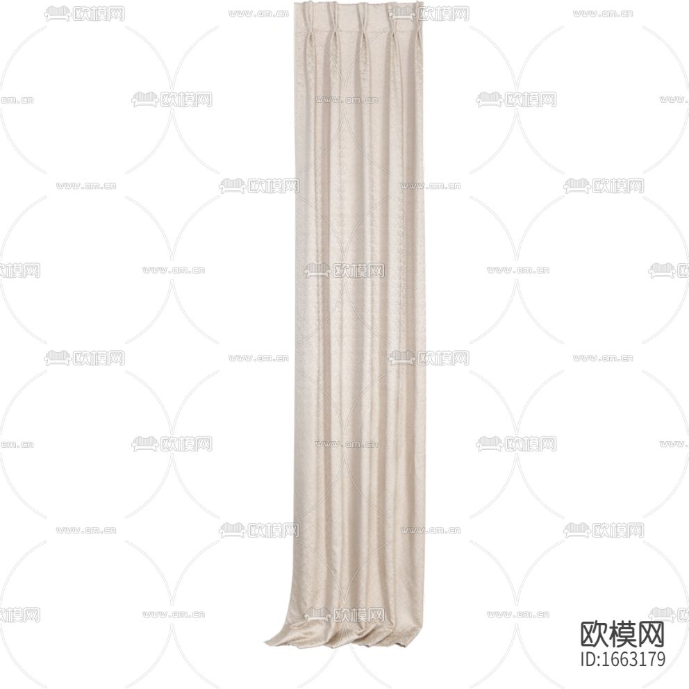 现代简约杏色布艺遮光窗帘下载