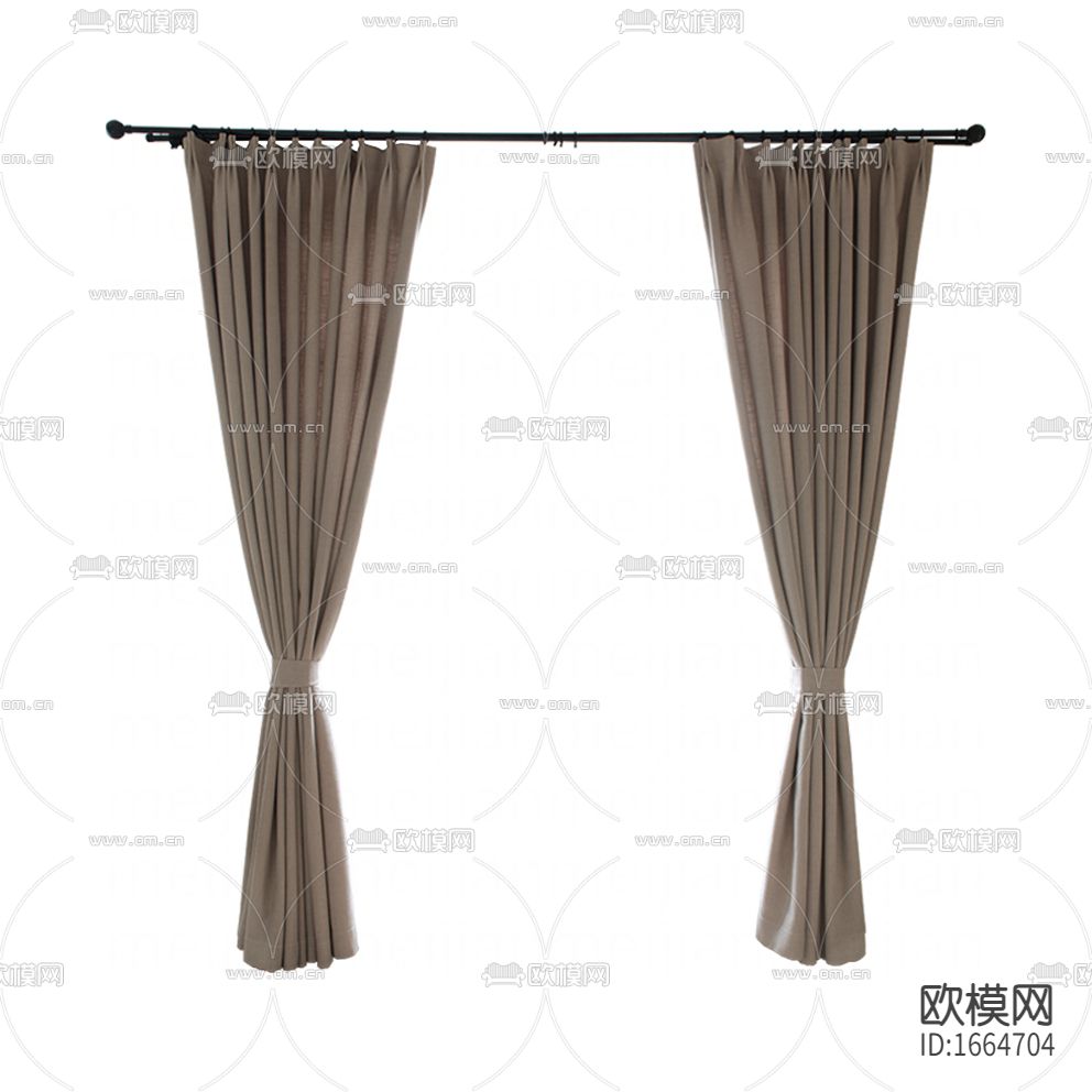 现代简约灰色布艺遮光窗帘下载