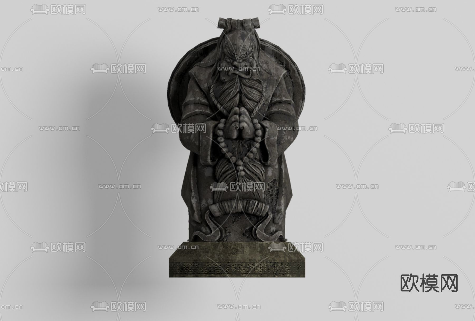 中式人物雕塑免费3d模型