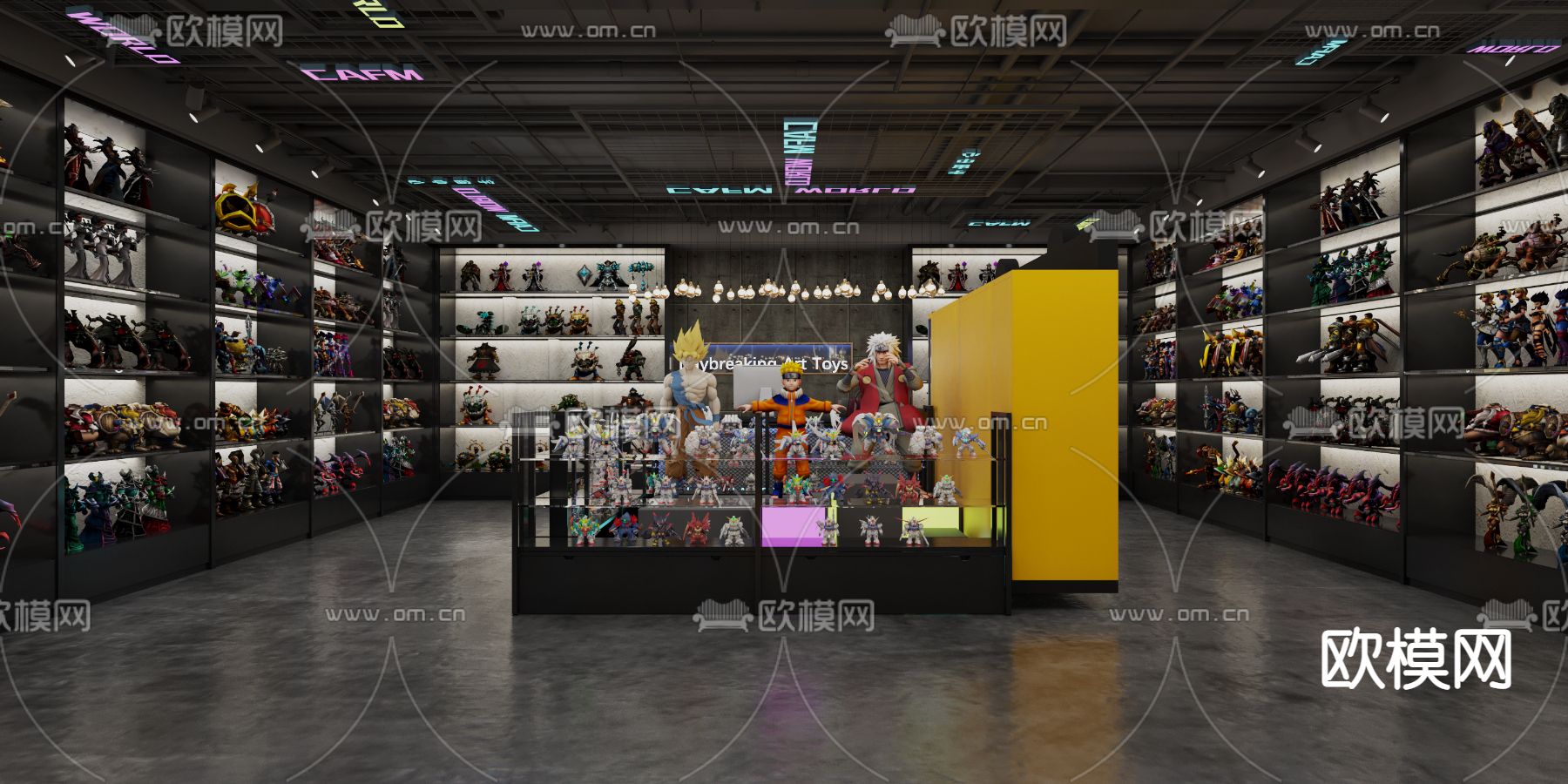 工业风手办潮玩店3d模型下载（渲染图2）