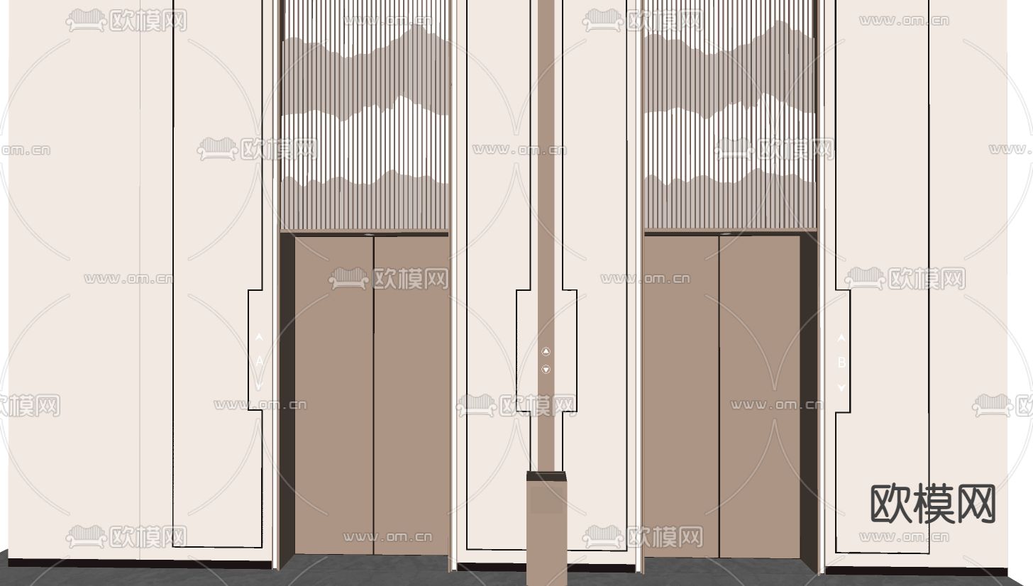 现代电梯按键按钮su模型下载