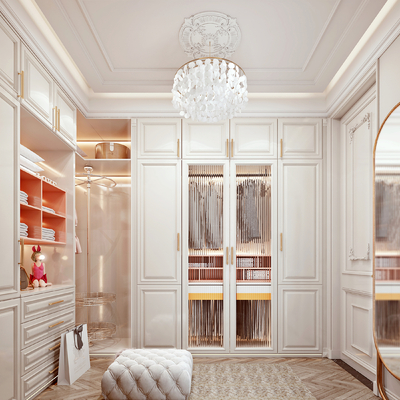  欧式衣帽间su模型 