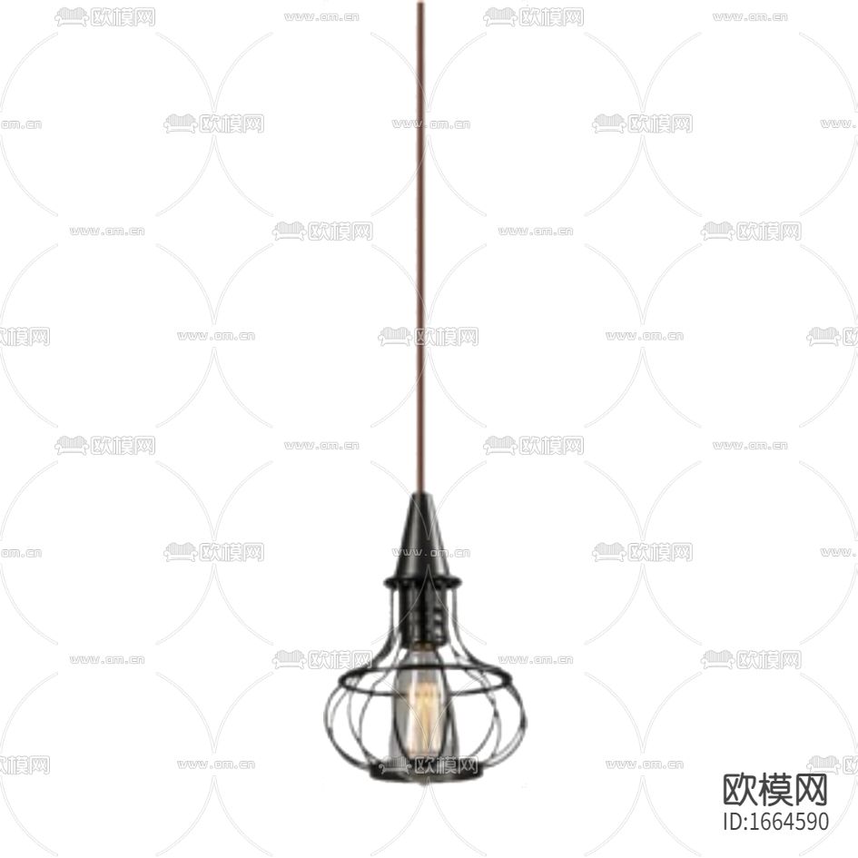 美式复古做旧铁艺吊灯下载