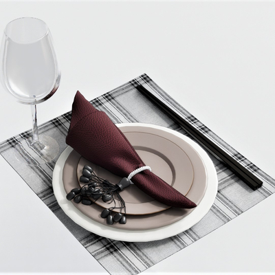  现代餐具su模型 