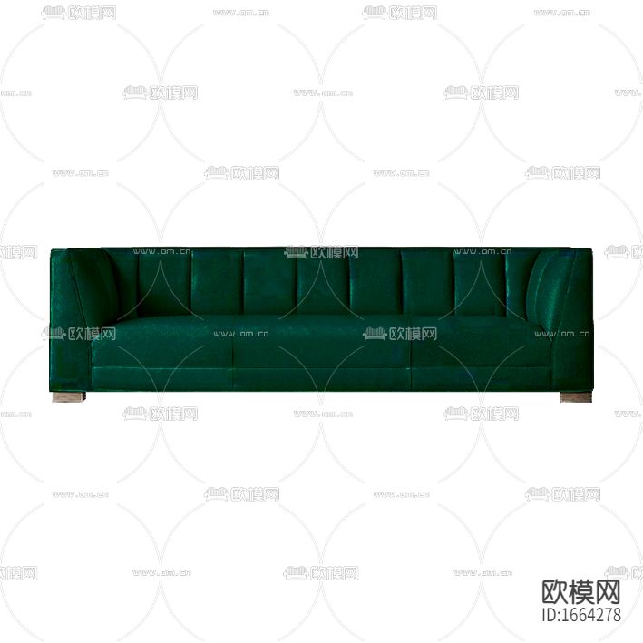 现代轻奢绿色皮革三人沙发下载