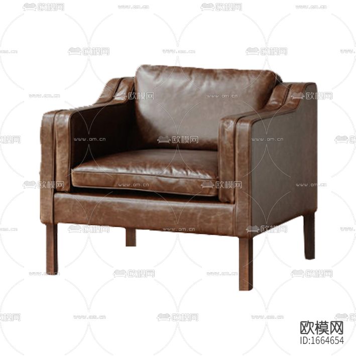 美式复古皮革单人沙发下载