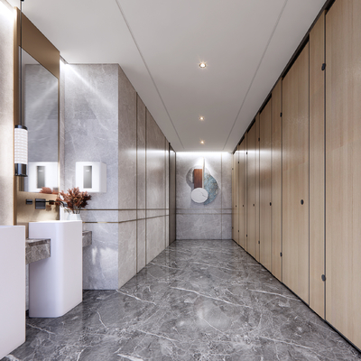  现代公共卫生间su模型 