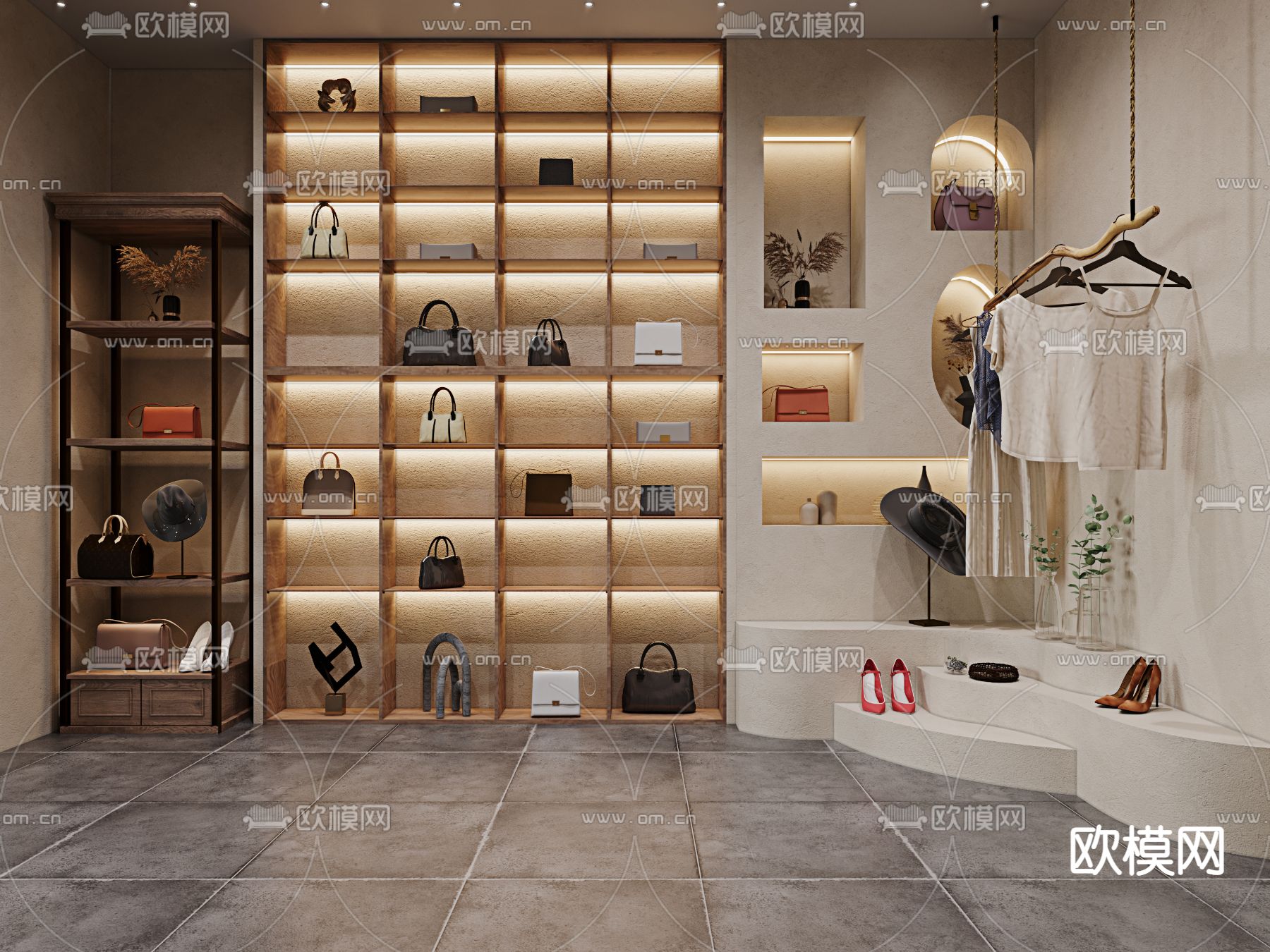侘寂风女装服装店3d模型