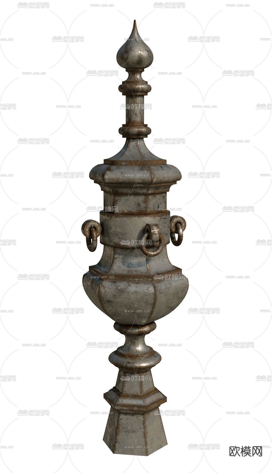 东南亚金属塔尖免费3d模型下载