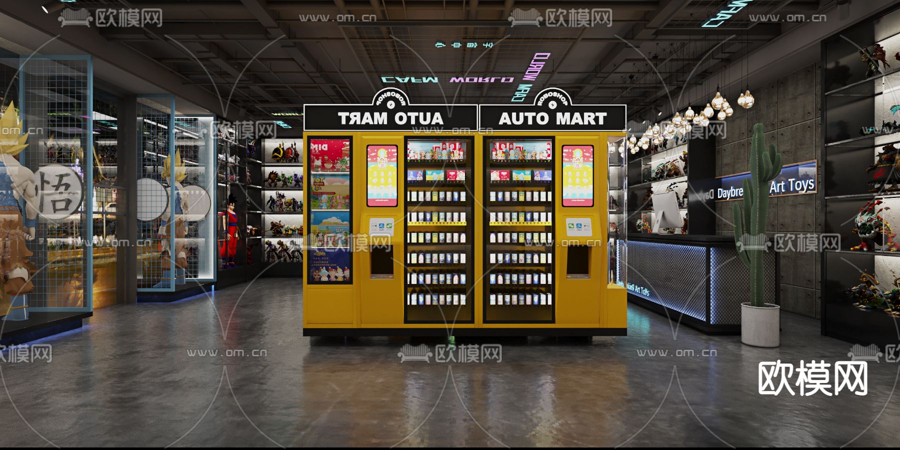 工业风手办潮玩店3d模型下载（渲染图3）