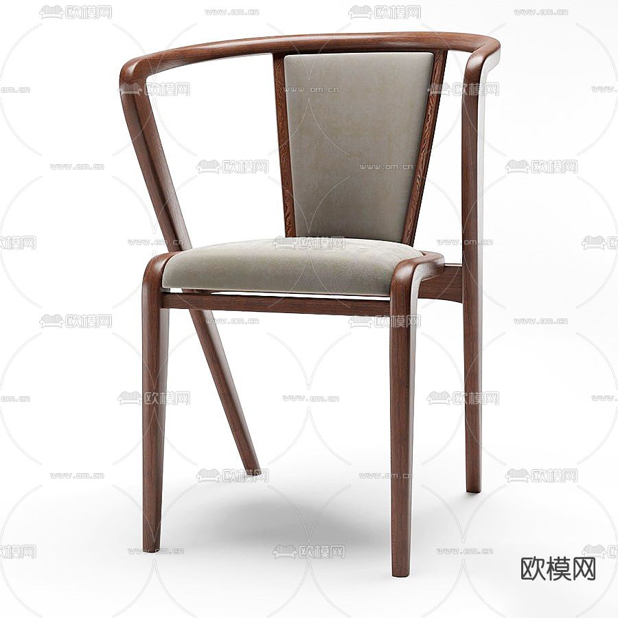 新中式木质扶手单椅免费3d模型下载_id:11382895_3dmax免费模型-欧模