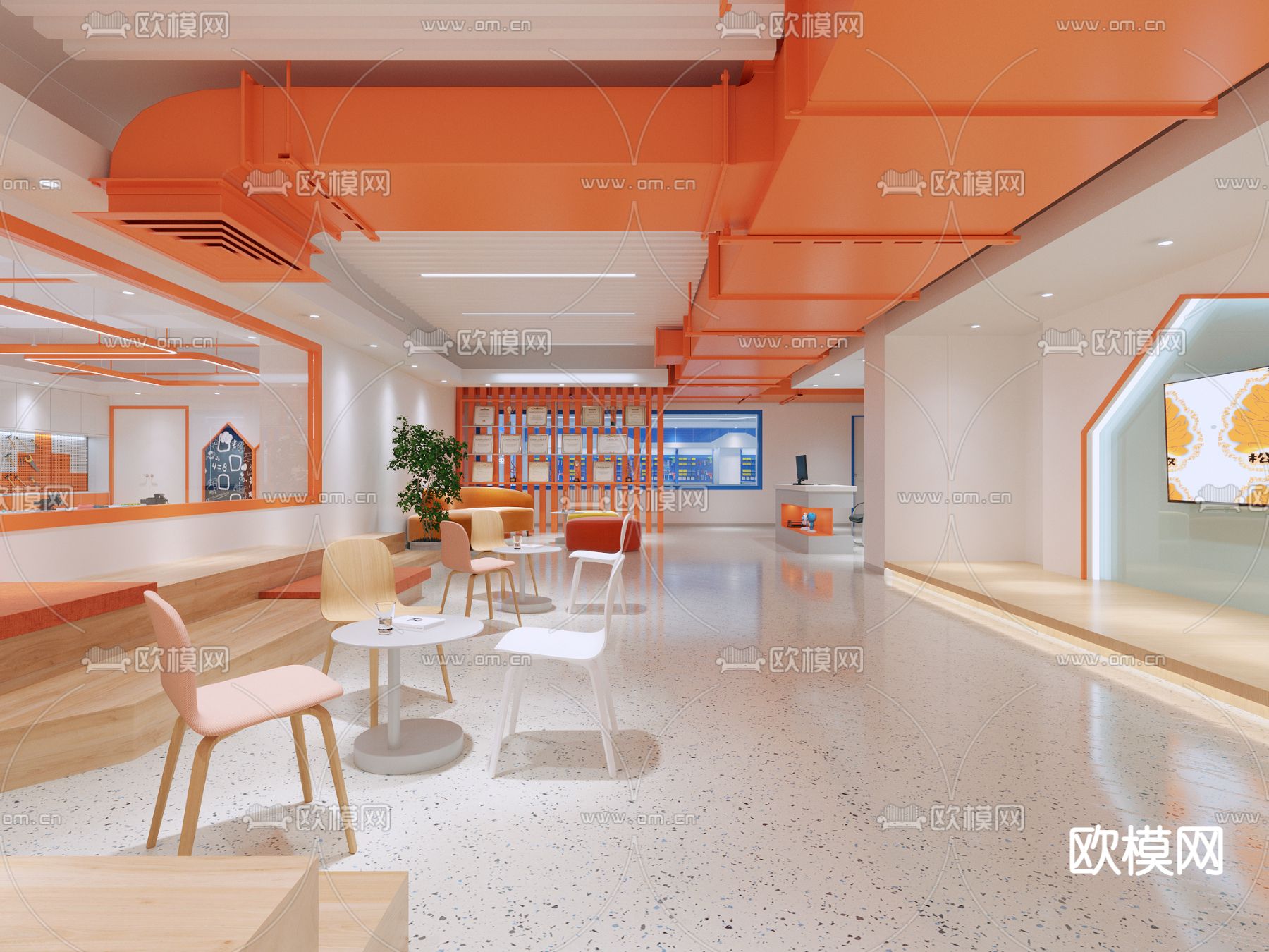 现代儿童木艺手工学校3d模型下载（渲染图6）