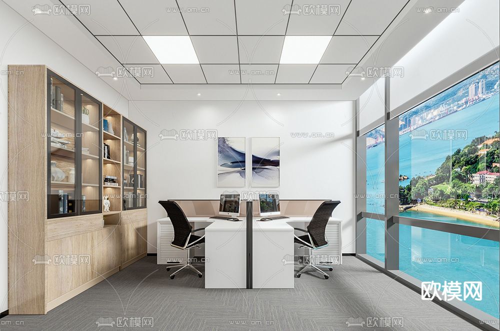 现代办公室su模型