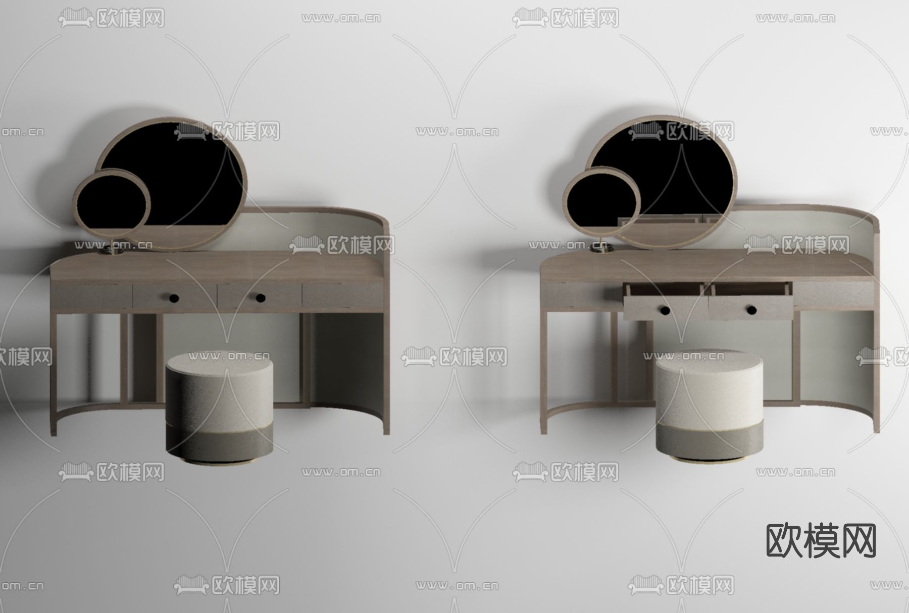 现代梳妆台免费3d模型下载