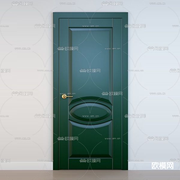 简欧单开门房门免费3d模型下载