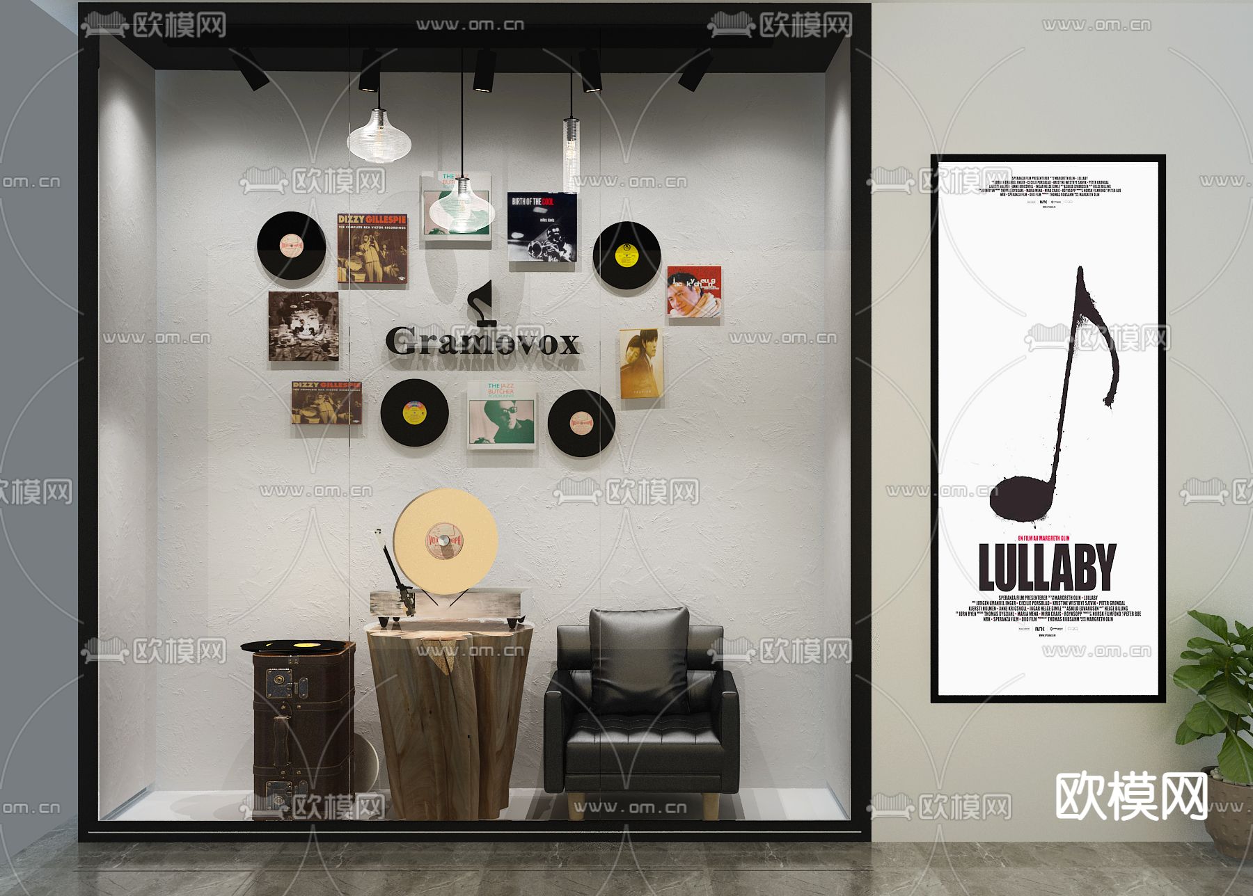 现代复古橱窗免费3d模型下载