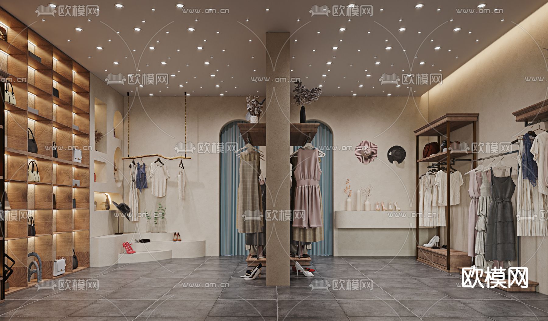 侘寂风女装服装店3d模型