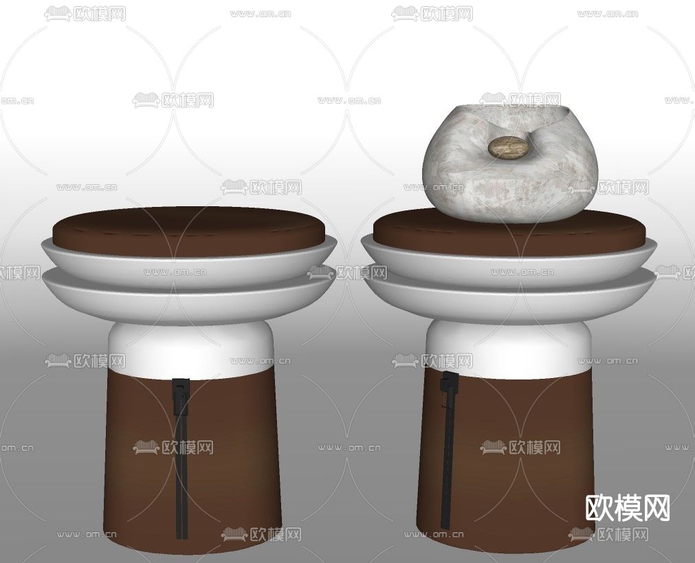 现代边几圆几su模型下载（渲染图2）