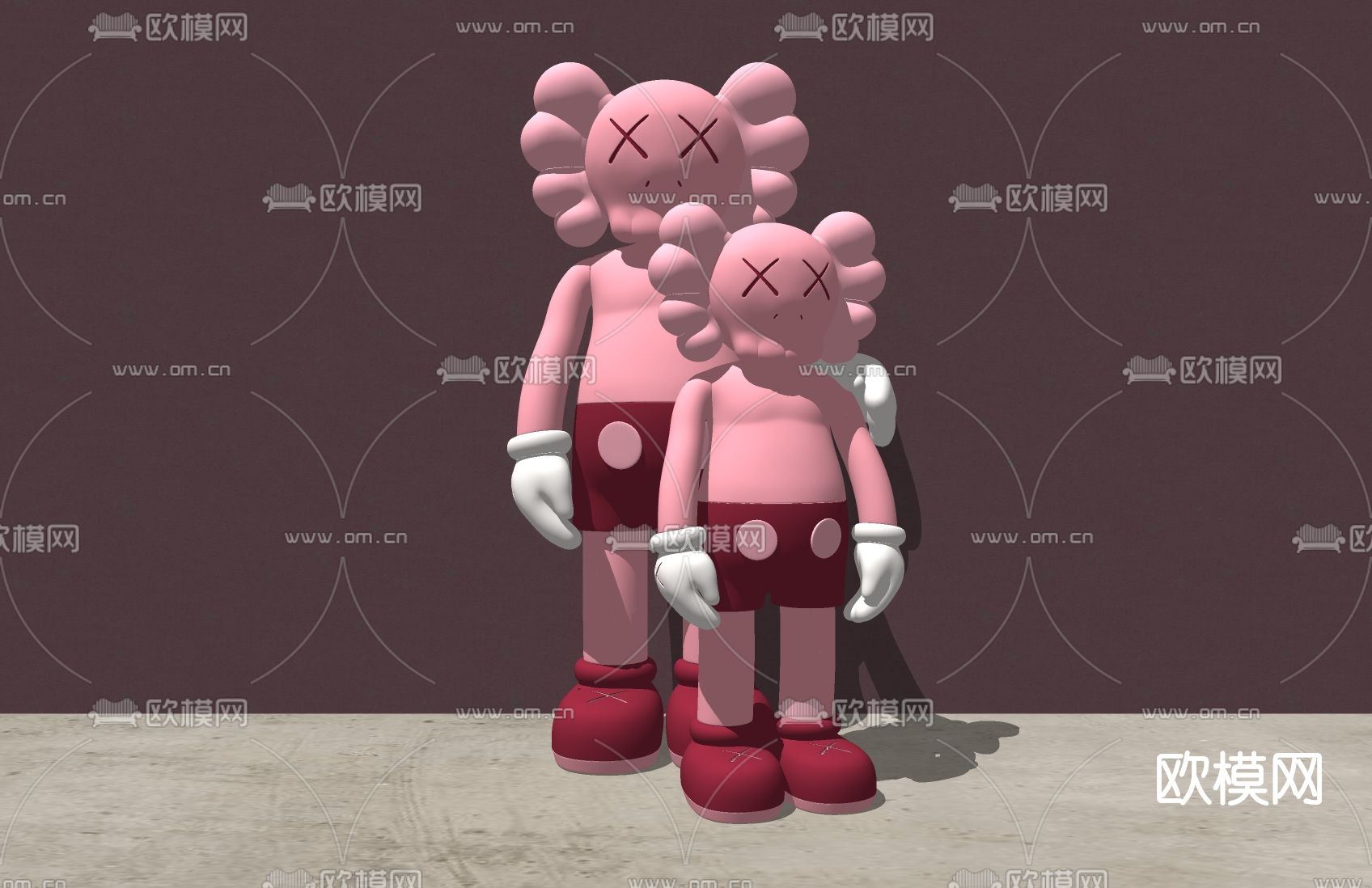 现代Kaws公仔雕塑su模型下载