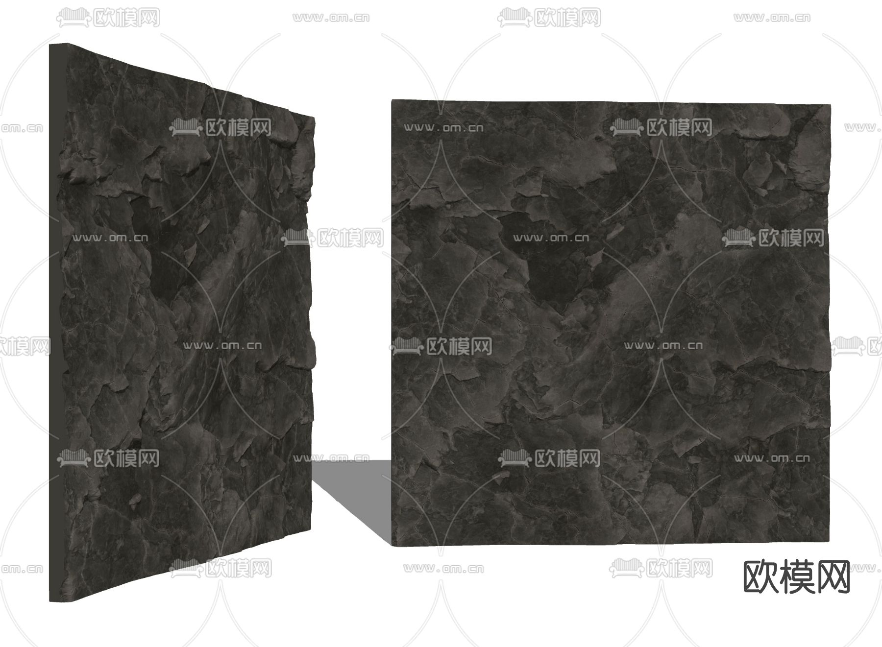 现代毛石石皮墙su模型下载（渲染图2）