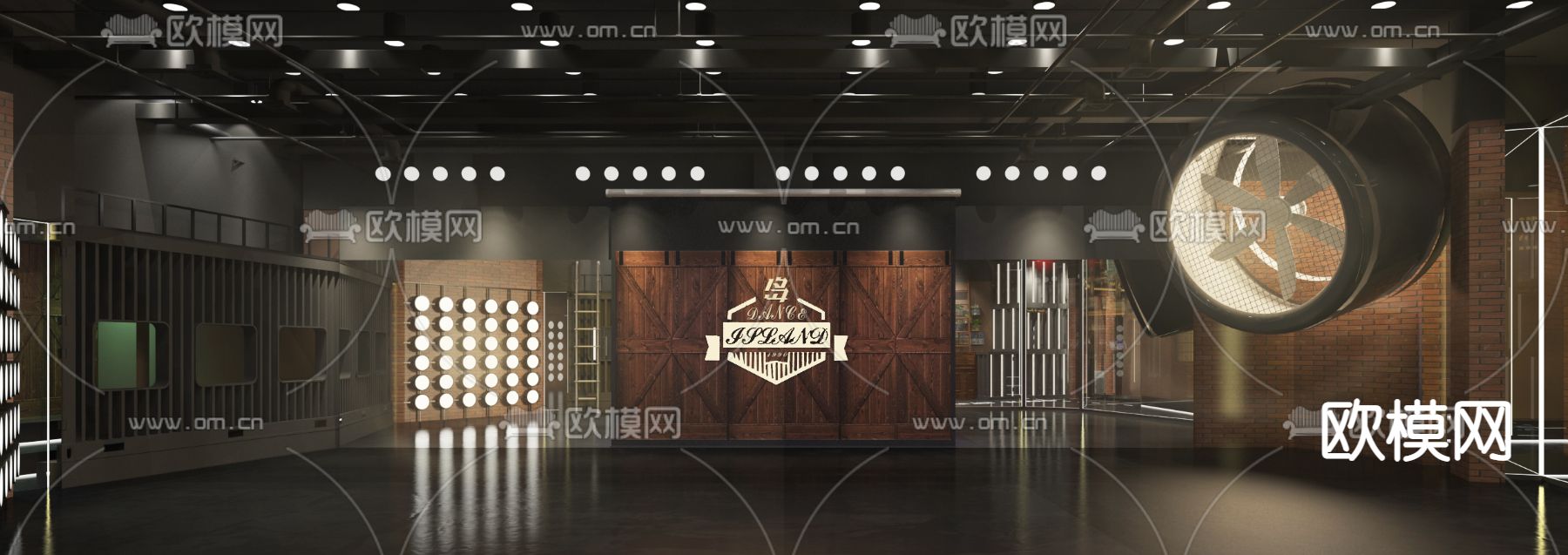 工业风舞蹈教室3d模型