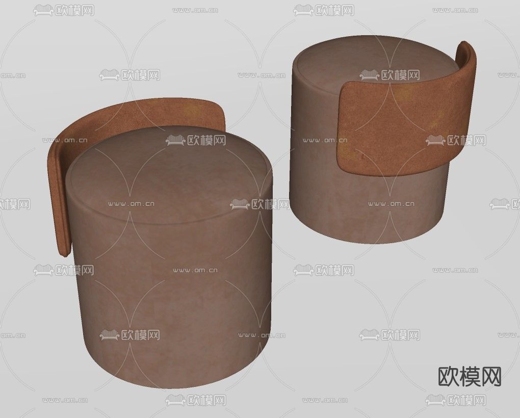 现代凳子矮凳沙发凳su模型下载（渲染图2）