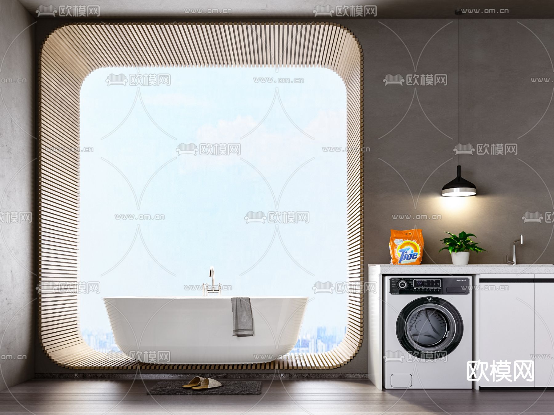 现代浴缸3d模型下载