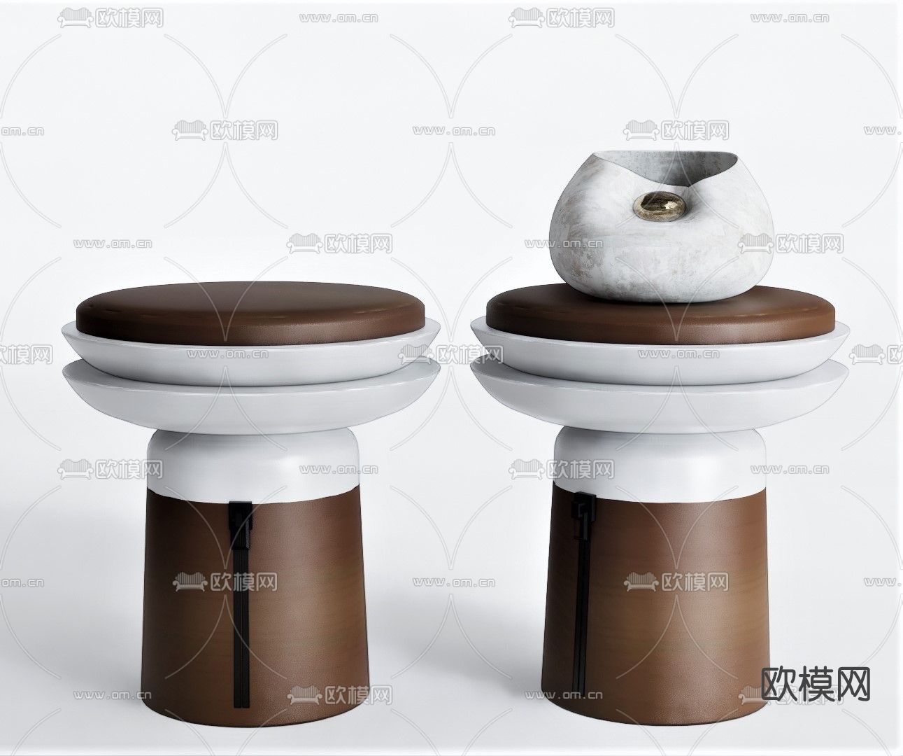 现代边几圆几su模型下载（渲染图1）