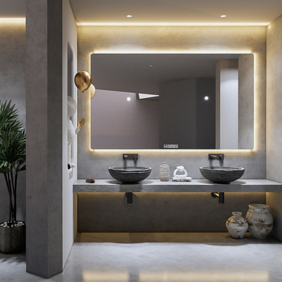  侘寂公用卫生间su模型 