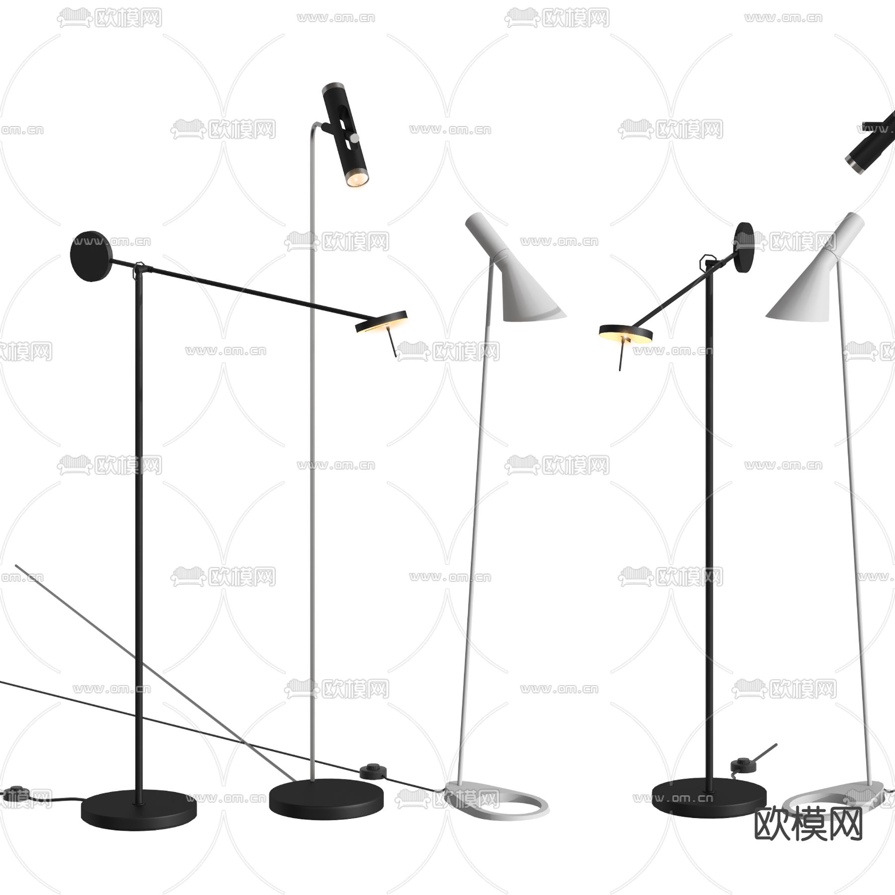 现代落地灯3d模型下载