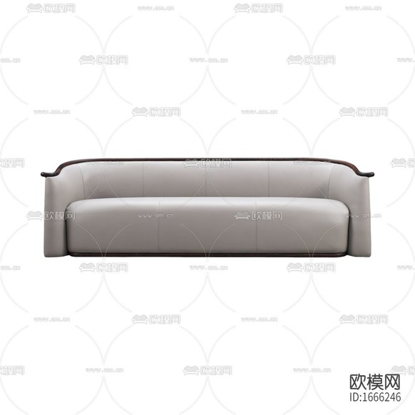 新中式简约灰色布艺实木三人沙发下载