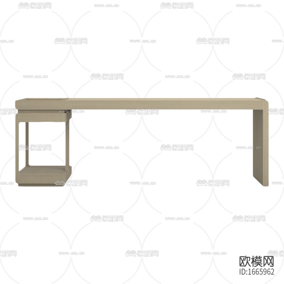 现代北美白橡木书桌