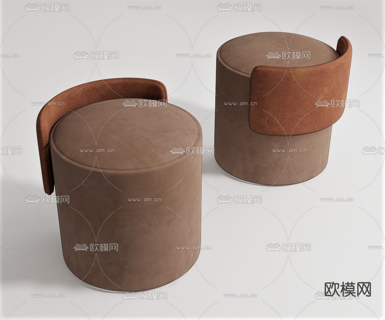 现代凳子矮凳沙发凳su模型下载（渲染图1）