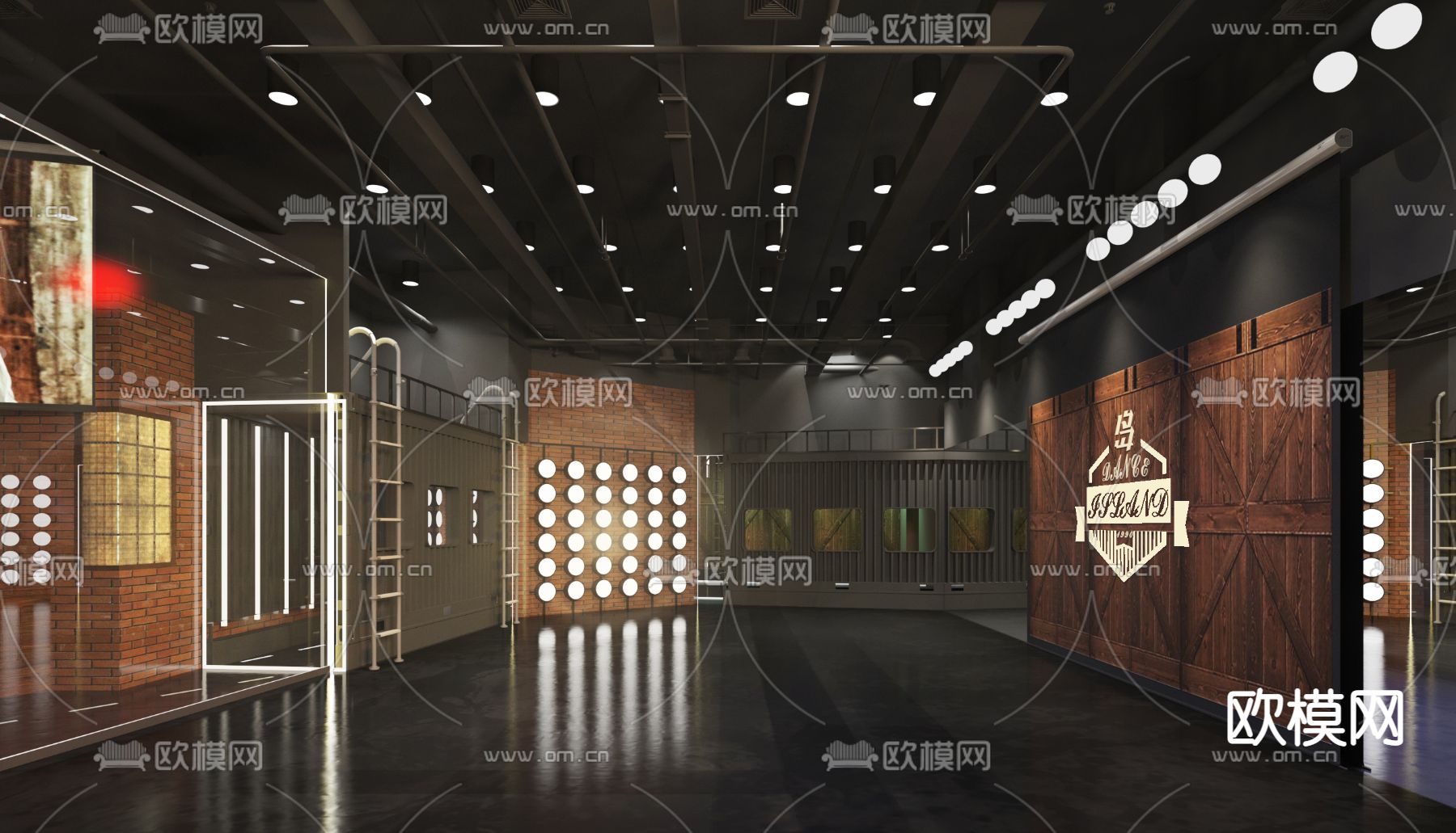 工业风舞蹈教室3d模型