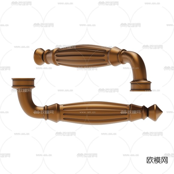 简欧金属门把手拉手免费3d模型下载