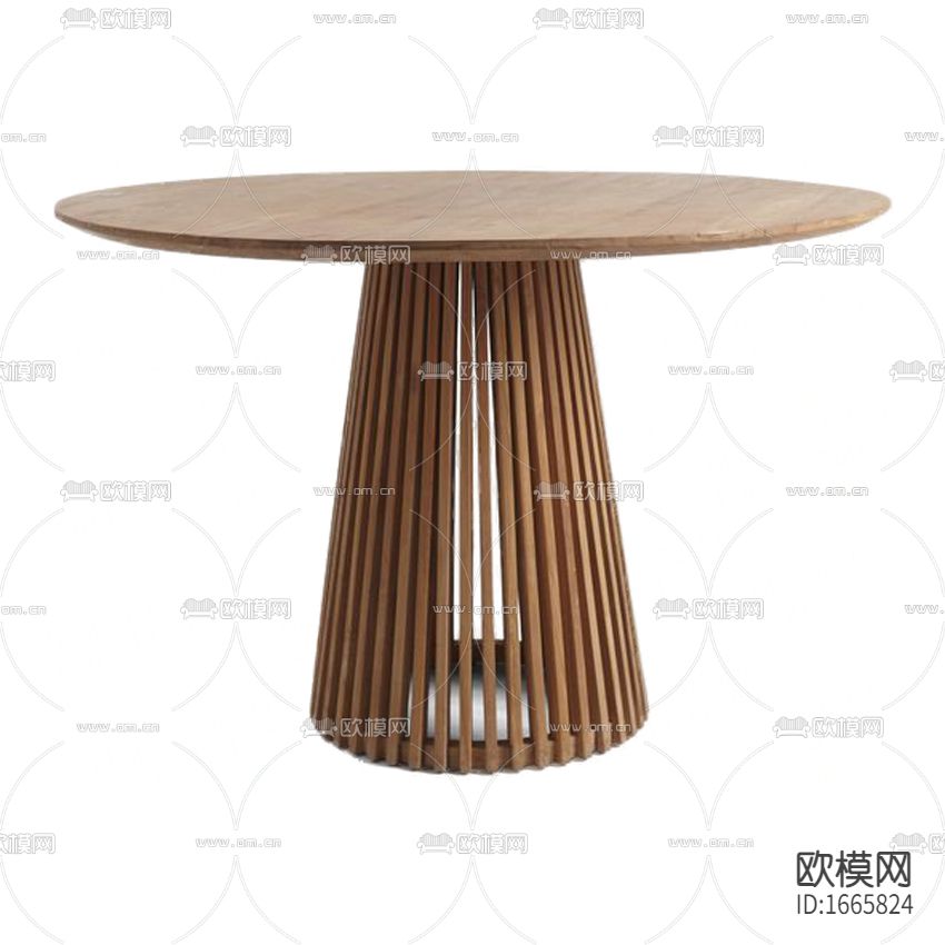 北欧简约实木圆形餐桌下载